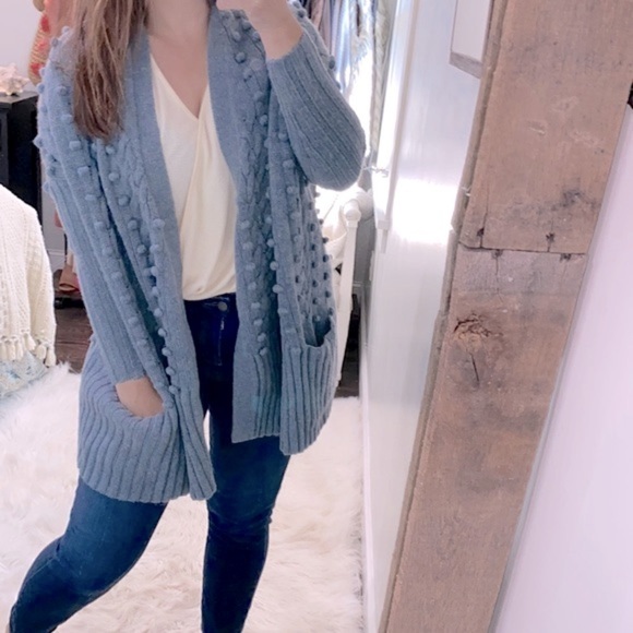 Moda International Sweaters - MODA International teal sweater knit cardigan size xsmall with pockets